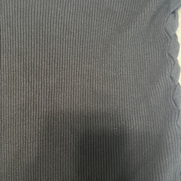 Zara Knitwear Collection Black Ribbed Midi Dress w/ Braided Side Detail NWT - Picture 6 of 9